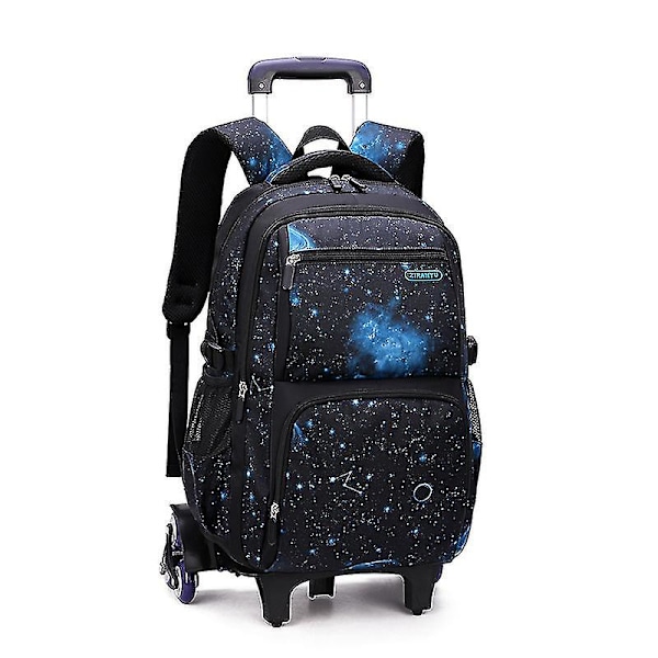 Koulukassi pyörillä Koululaukku pyörillä Kassi pyörillä Oppilaan käsikärryt poikille Matkakassit lounaskassin kanssa 2 wheels blue