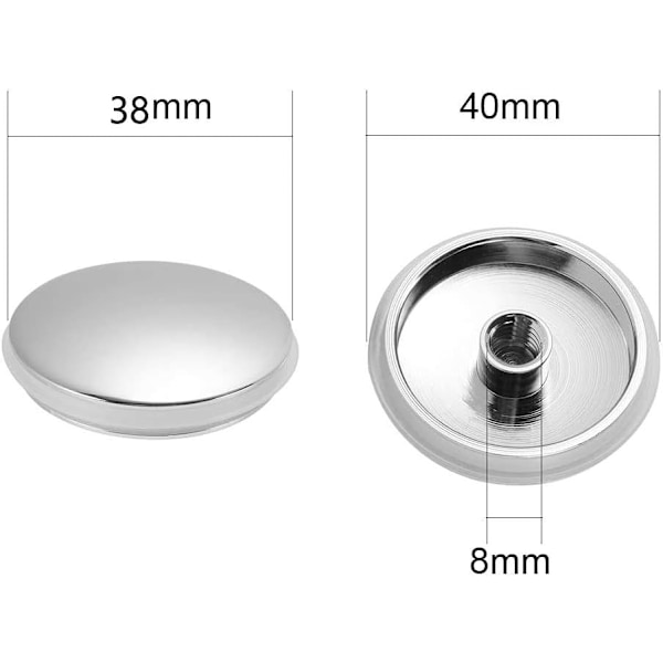 Mu Mianhua 2 stk. Servantbatteri Trykknapp Messing Polert Krom Click Clack 38mm Avløp Badekar Pop Up Plugg Avløpsplugg for Badekar{GKS}