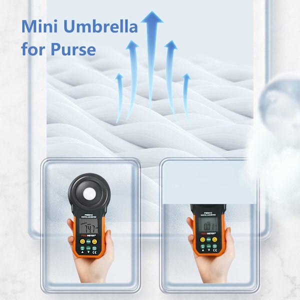 Mini paraply til håndtaske, bærbar og kompakt, perfekt til regn og sol med UV-beskyttelse Azure