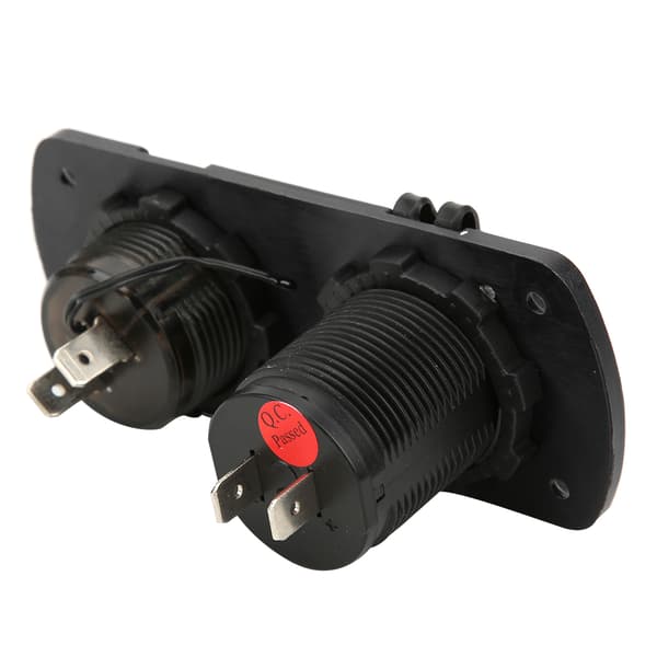 Temperatur Voltmeter Lader Bil Dobbel USB 12V Strømuttak Sigarettenneruttak Rød