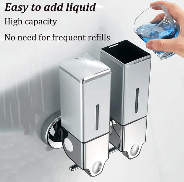 Väggmonterad Tvåldispenser - Tvåldispenser - Väggmonterad - 2 Behållare - 2x500ml