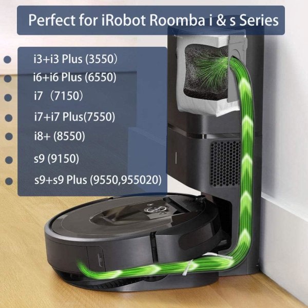 12-pack vakuumpåsar för iRobot Roomba-väskor, ersättningsväska