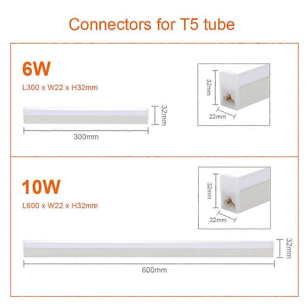 220V LED T5 Rørpære, Integreret Design, PVC, Varm/Kold Hvid[D] Boy White