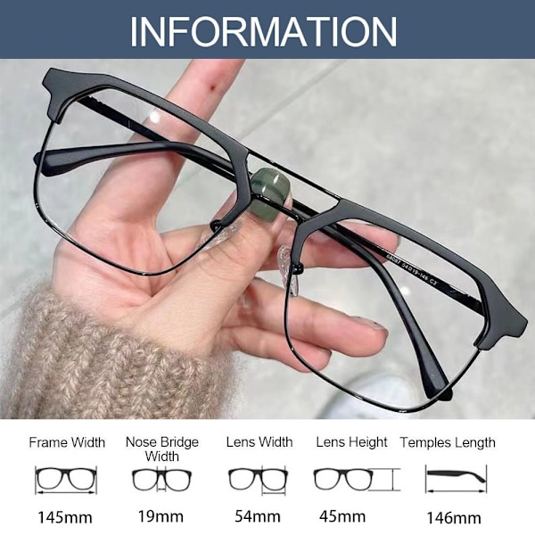 Myopia-lasit Business Glasögon MUSTA VAHVUUS 100 Musta Black Strength 100