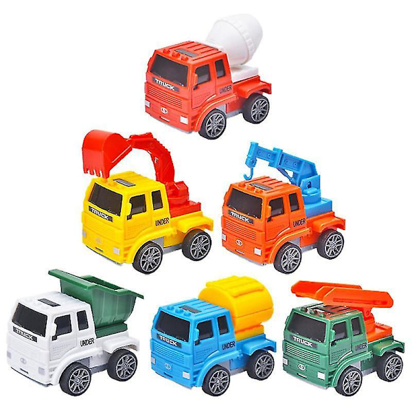 6X6cm Blandade Färger Leksaksbilar 6st Tecknade Mini Billeksaker Intressant Dra Tillbaka Fordonsleksak Barnleksak (6