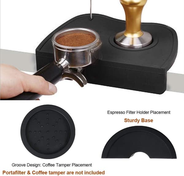 Tampermatte - Tampermatte - Tamperstøtte - Kaffe Tampermatte - Espressomatte - Silikon - Sklisikker