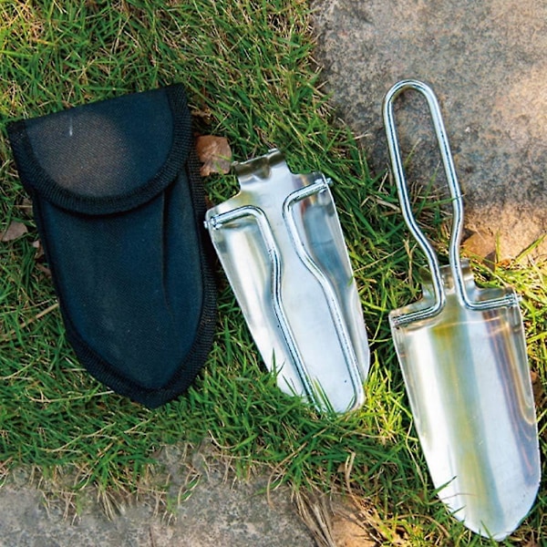 Mini sammenleggbar spade i rustfritt stål for hagearbeid, planting, luking, hageredskaper