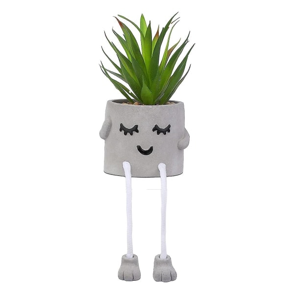 Sød udtrykssimulering Grøn plante Bonsai kunstig potteplante simulering Blomst Indendørs Altan Skrivebordsdekoration stil1
