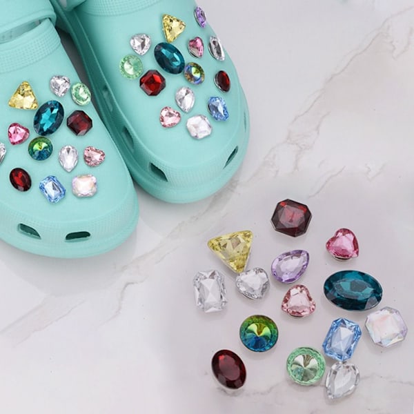 28 stk Rhinestone Sko Spenne Klipp Sko Dekorasjon Klipp C C C C