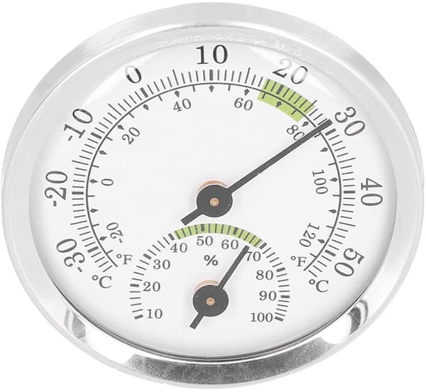 Dial Termometer-Hygrometer Mini - -30~50℃ - Til Køleskab & Cigaræske