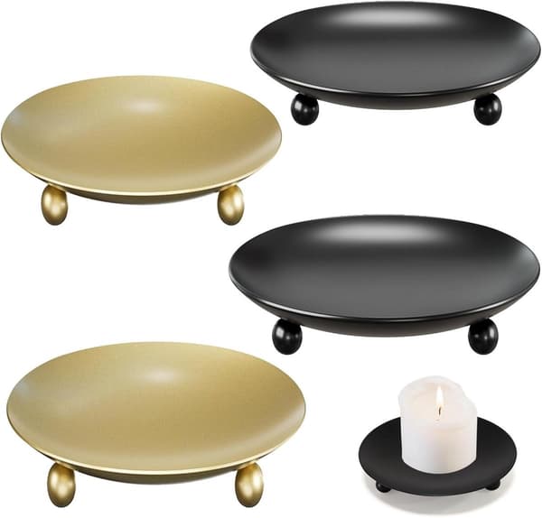 4 stk. - Lysestake - Lysholder - Metall lysestake - Julepynt