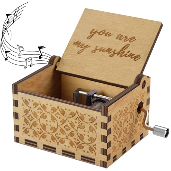 ic Box Olet Aurinkoni Melodia Puinen Käsikampi Musiikkilaatikko Laserkaiverrettu Vintage Puinen Aurinko Paistaa Sanat Musiikkilaatikko Lahjat