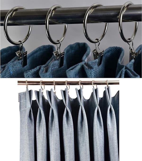 30 Stk. Gardinringe m/ Clips - Gardinringe - Fortykket - 32mm - Rustfrit Stål