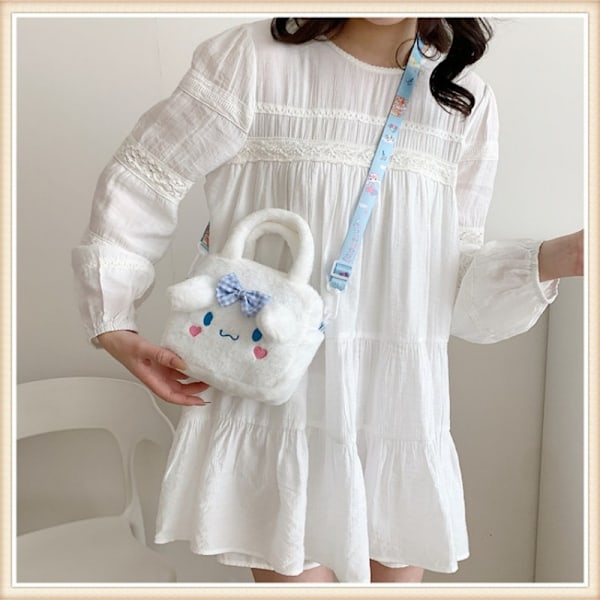 Lasten Kawaii Plyysi Sanrio Laukku Anime Cinnamoroll Plyysi Reppu - Täydellinen white