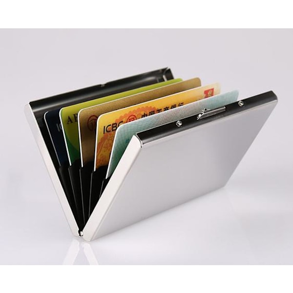 Card holder with compartments - RFID protection - metal - wallet Gold Gold Guld