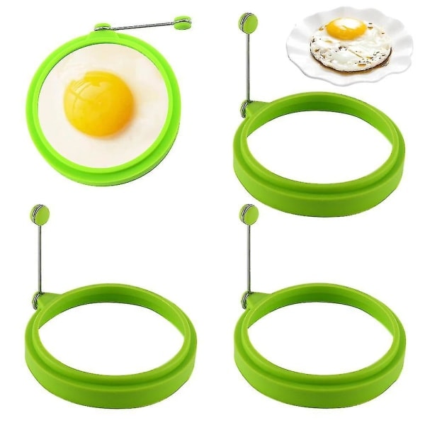 4 stk. silikone æggeringe, æggeringe non-stick, æggekogeringe, perfekt stegt form eller pandekage ringe