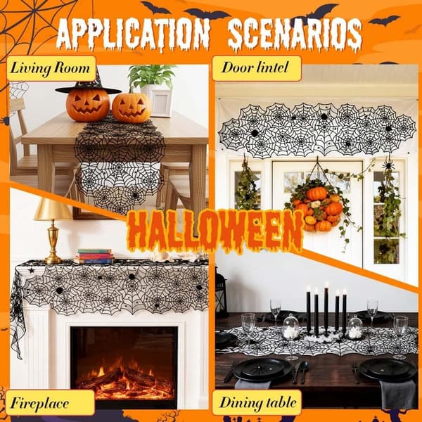 Bordløper - 45*183cm - Halloween Bordløper - Polyester Bordløper - Duk
