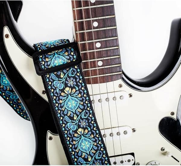 Folk Gitarrband (Blå), Klassisk Elgitarrband för Pojkar och Flickor, Barn Gitarr Etnisk Klassisk Stil, Gitarrtillbehör