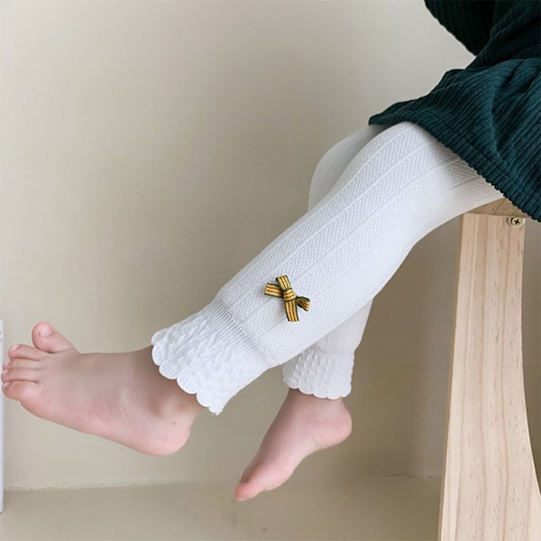 Tjocka Leggings med Volang för Småflickor, Strumpbyxor för Höst och Vinter, Varma Byxor