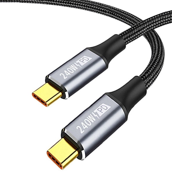 USB C Hurtigladekabel Type-C Datakabel SVART 2M Svart Black 2m