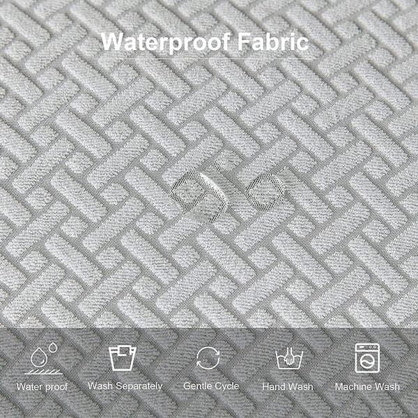 Elastisk Jacquard stolbetræk stretch vaffel stolovertræk til spisestue (sort, 4-pak)_OF