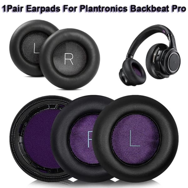 1 par ørepuder til Plantronics BackBeat Pro black&purple