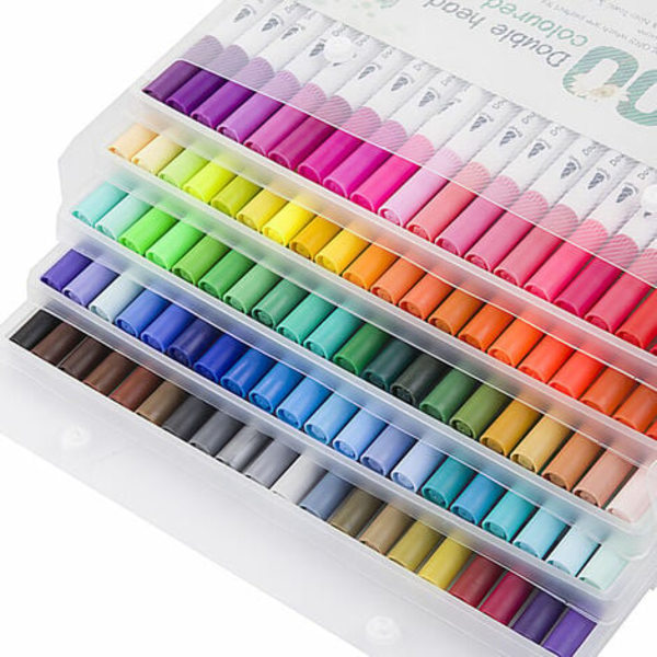 Akrylpenne, 48 farvede permanente vandtætte penne til stenmaling, DIY fotoalbum, plastpenne i akryl.