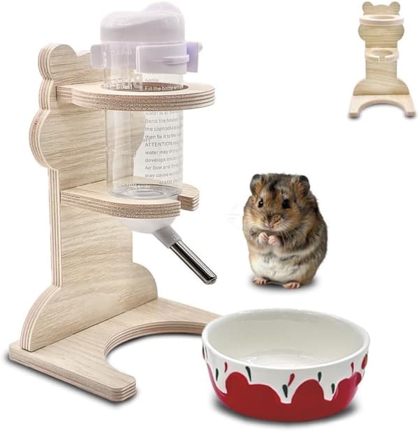 Hamsterdricksflaska med Ställ - 125 ml Dricks- och Matningsskål för Gnagare