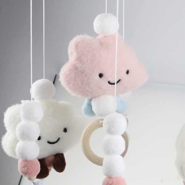 Skyformet fluffy bold vindspil hængende blå {YD}