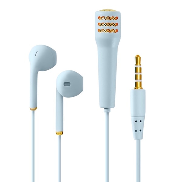 3,5 mm karaoke-mikrofonhörlurar mini stereo-hörlurar med sladd i blått Blue