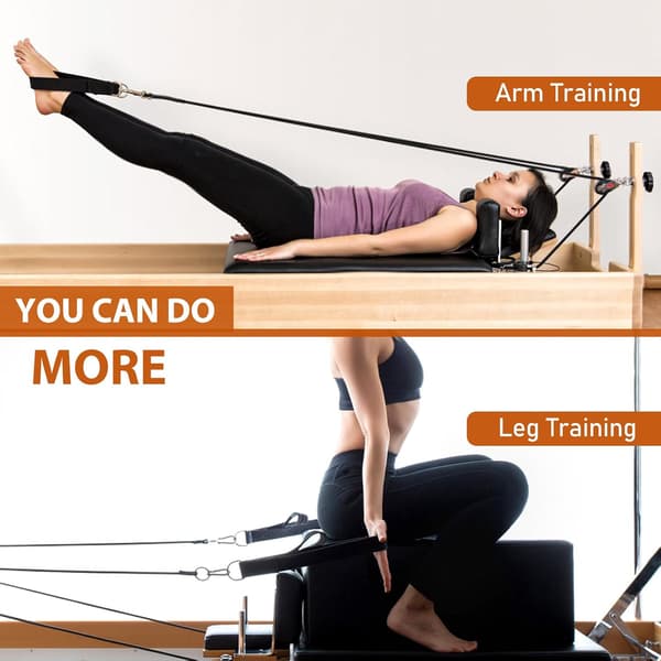 Pilatesremmar - Dubbla öglor D-ringremmar för Reformer, Vadderade, Hemmagymträning