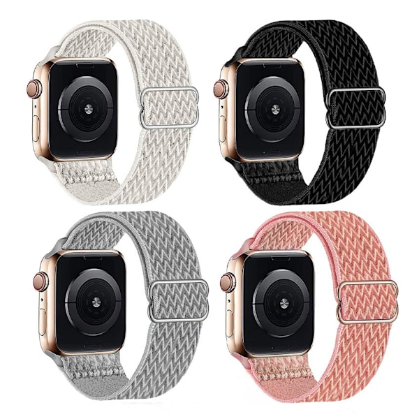 Pack Nylon - Justerbart Nylon Sportband för Fitbit Versa 4/Versa 3/Sense, Andningsbart Ersättningsarmband, Flera Färger