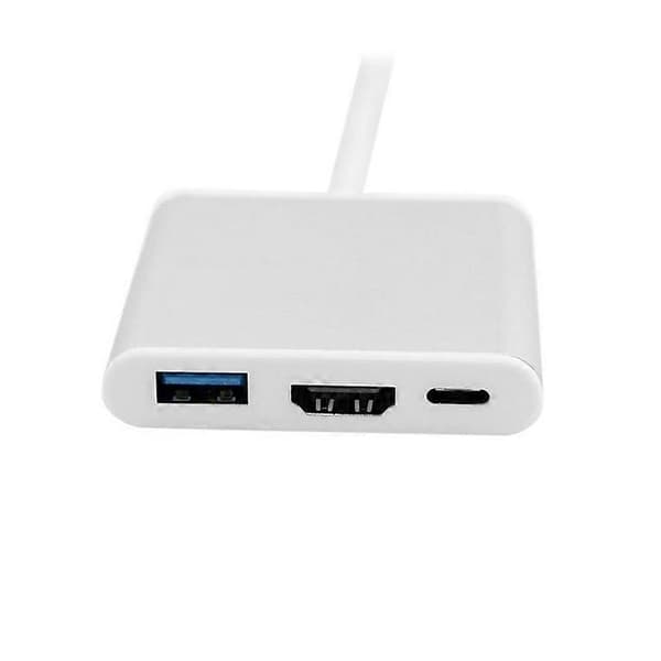 USB Typ-C 3.1 - HDMI+USB3.0 OTG+Typ-C Naaras -adapteri 1080P HD-videonsiirtoadapteri