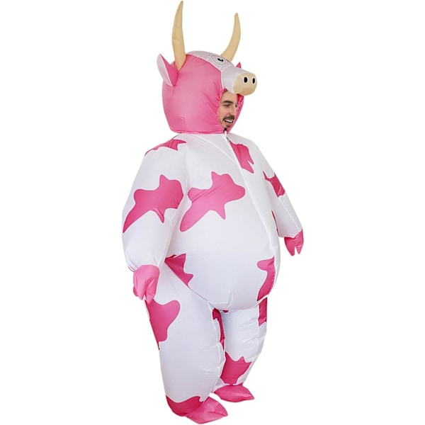 Uppblåsbar Ko-Kostym Vuxen Ko-Kostym Maskeraddräkt Vuxen Uppblåsbar Halloween-Kostymer Blås upp Ko-Kostym för Vuxen Pink Cow