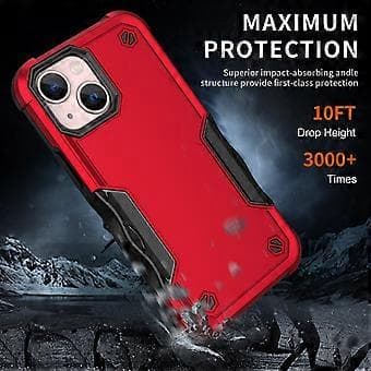 Hard PC + Myk TPU Sklisikkert Bakdeksel for iPhone 15