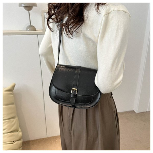 PU Läder Väska Retro Axelremsväska KHAKI Khaki