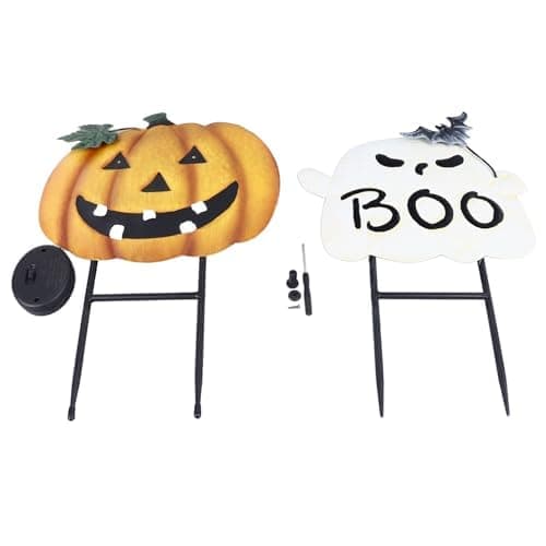 Rustfrie Spøkelsesgresskar-Staker – Halloween-dekorasjon Utendørs_OF