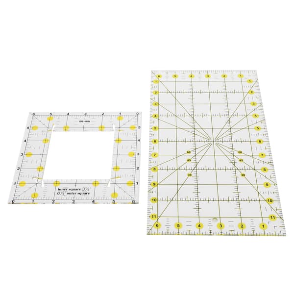Rectangular sy- och ritverktygslinjal i akryl för quiltning 0.6