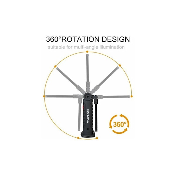 2 x Genopladelige LED Cob Arbejdslys Workshop Cob Lommelygte Blitz