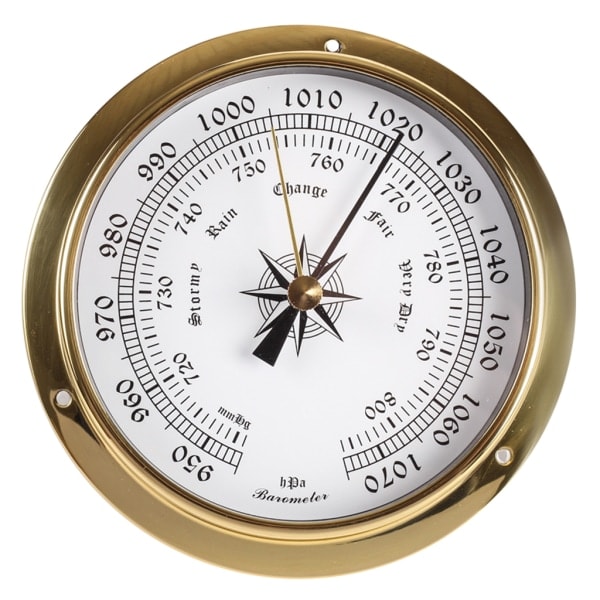 115mm Väggmonterad Termometer Hygrometer Klocka Tidvattenklocka Väderstation Koppar för Inomhus Utomhus