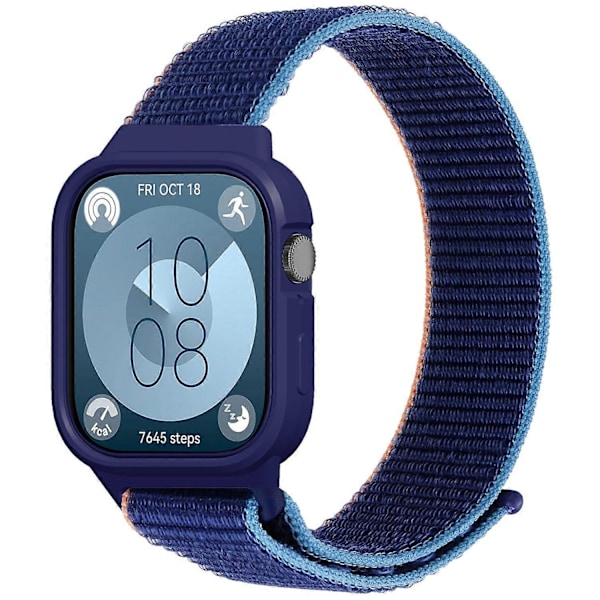 H-format integrerat flätat nylonarmband med TPU-skal för Huawei Watch Fit 3-Perf Style H