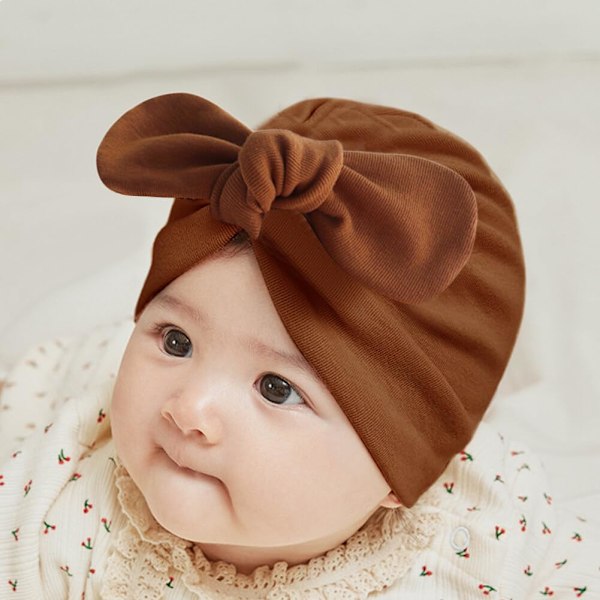 6 stk. Baby Stretch Bow Turban Huer, Bomulds Hue til Nyfødte Børn og Småbørn (6-24 Måneder) 6 pcs. C