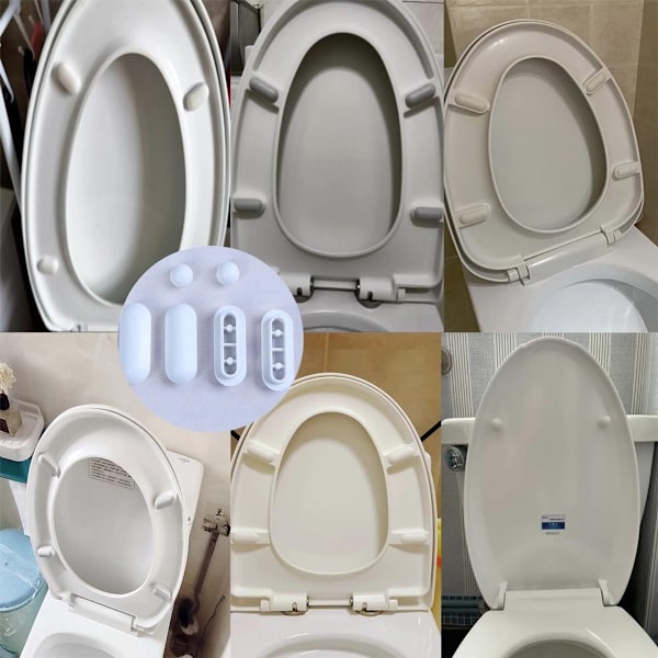 12 Stykker - Toiletsæde Buffer Pads Kit - Bidet Låg Tilbehør - Tryk - I Udskiftnings Buffer Spacer