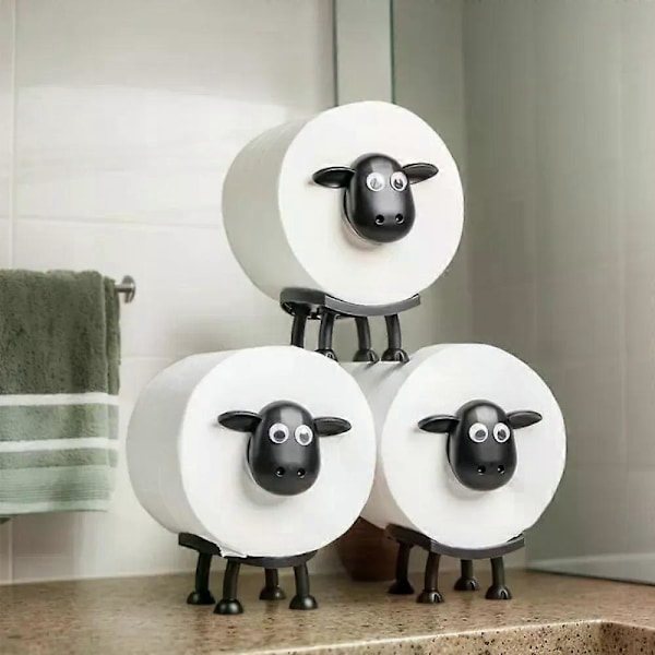 3-pack toalettpappershållare lamm Får Toalettpappershållare Set Djur