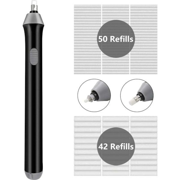 Elektriskt suddgummi, 92 ersättningsstift, batteridriven
