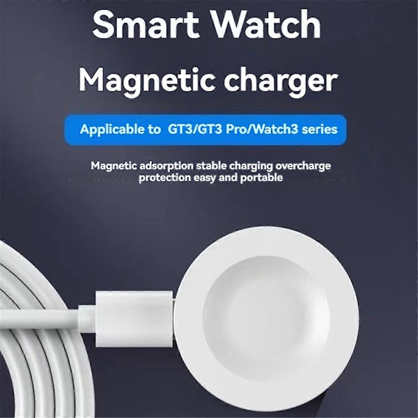 Trådløs Magnetisk Oplader til Huawei Watch 4 3 Pro D GT5 GT4 GT3 GT3[D] White