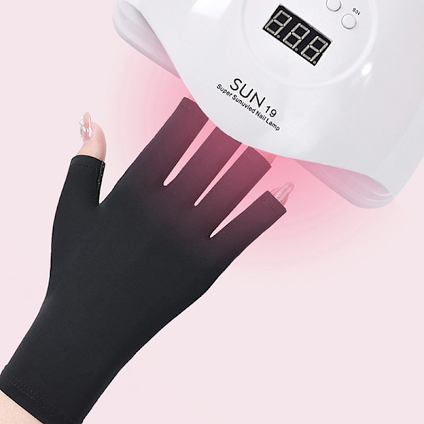 1 Par Anti-UV Handsker UV Beskyttelse Handske Neglekunst Værktøj Gray