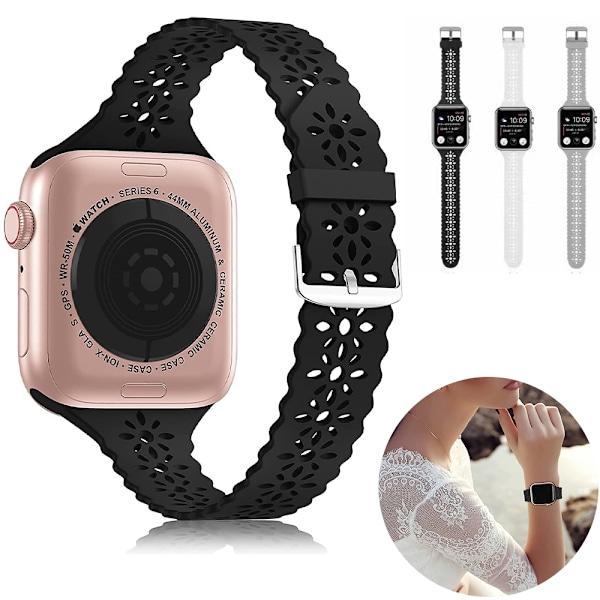 Spids Silikone Apple Watch Rem til iWatch Series 6 5 4 3 2 1 SE grå 38/40/41mm