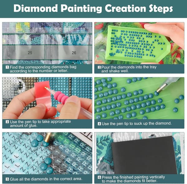 5D Diamantmaleri, Diamantmaleri efter nummer-kit, DIY Fl