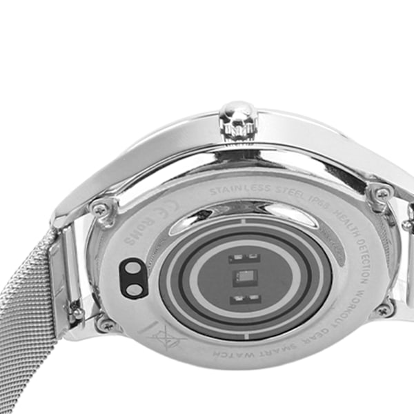 Mode Smart Armbånd Hjertefrekvens Søvnovervåking Kompatibelt Rustfritt Stål Smart Bånd for Kvinner Sølv